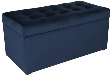 MG Design Polsterhocker 45 x 90 cm Dunkelblau mit Stauraum (ca. 100 L), robust und formstabil, bis 300 kg belastbar, komplett montiert und schnell zu reinigen – für Wohnzimmer, Flur und Schlafzimmer