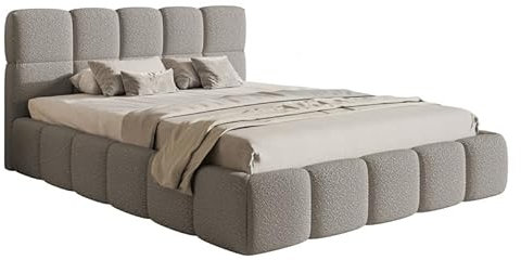 Selsey Bett Polsterbett Mit Stauraum Bettkasten 180 x 200 cm Boucle Gewebe Reißfest Cloudy Grau
