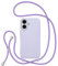 ZTOFERA Crossbody Lanyard Case for iPhone 16, Liquid Silicone Protective Phone Case with Strap Adjustable Neck Cord Necklace Soft Cover for iPhone 16, Violet