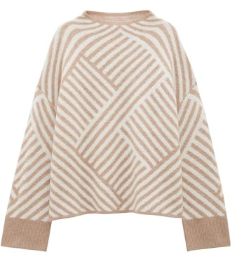 someday Damen Pullover | Strickpullover Tonica Loose mit Wolle und Mohair Cashmere Cream Melange, M