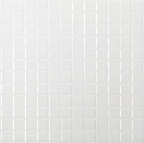 Hode 4 Stück Klebefliesen Küche 3D, Fliesenaufkleber Bad Weiß Mosaik 23.6x23.6cm, Mosaikfliesen Selbstklebend, Selbstklebende Fliesen Folie Wasserdicht Wandfliesen Fliesenfolie