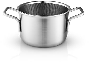 Eva Trio | Multi Topf 2,2 l 16 cm Mosaic keramische Slip-Let-Antihaftbeschichtung | Der Topfkörper besteht aus einer Kombination aus 90% Recycling-Edelstahl & 100% Recycling-Aluminium | Brushed steel