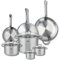 ELO 9513550 Batterie de cuisine 7 pièces, Ensemble de 3 Poêles de cuisson 24, 28 et 32 cm et 4 faitouts 12, 14, 20 et 26 cm Elo Profi Citrin, inox, induction