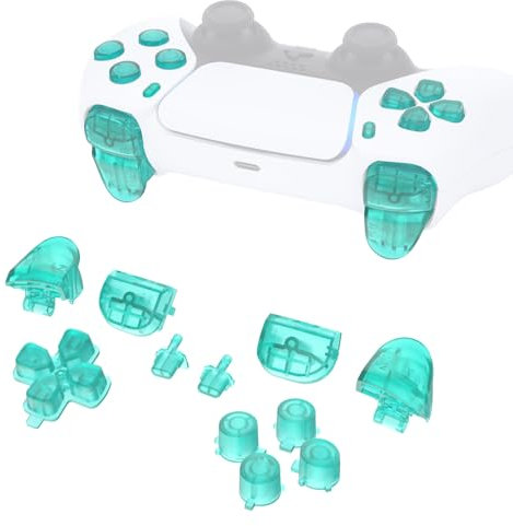 eXtremeRate Boutons Remplacement pour ps5 Manette BDM-010/020, Kit de Boutons D-Pad R1 R2 L1 L2 Triggers Share Options avec Outils pour ps5 Manette, Vert Émeraude