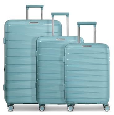 Franky Koffer-Set 3-teilig für Damen und Herren | Reise-Trolleys 49 x 28 x 74 cm aus hochwertigem, leichtem Polypropylen Material | Erweiterbar & TSA-Schloss| London Serie