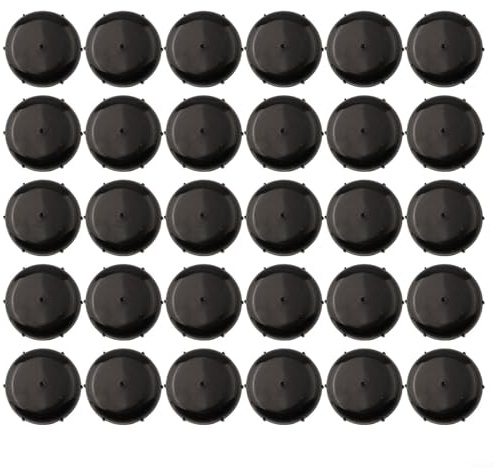Zilimontt 30 Pack Wrought Iron Patio For Furniture Feet - Round Plastic Outdoor Chair Leg Protectors for Metal Garden Furniture, UV-Resistant PP Material, For Easy(Black)