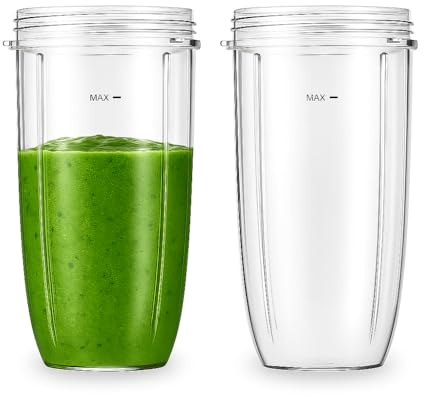 2-Pack 32 oz Blender Cups Replacement for Nutribullet 600w & 900w Series | Blender Replacement Parts Compatible with Pro 900w Blender, for Smoothies & Juices