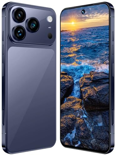 COTSRGT I17 Pro Max Mobile Phones, Android 15 Smart Phone, 7.3 HD Display, 16GB RAM 1TB ROM, 8000mAh, 78MP 108MP Camera Dual SIM 5G Phone Unlocked, Face ID Unlocked/GPS, Globle Version,Blue-7.3 Inch