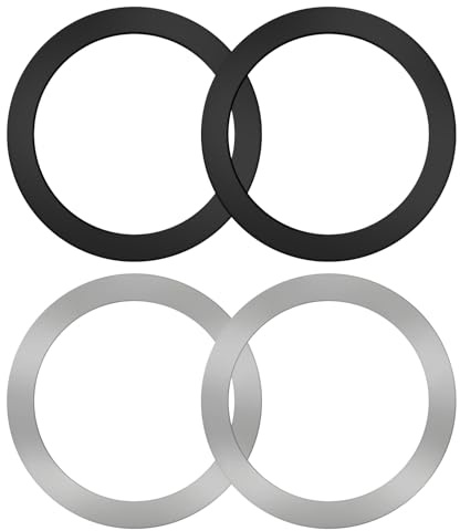 Ainiv 4 Stück Magnet Ring Aufkleber, Universal Metallring Aufkleber | Selbstklebend Magnetring für Handyhülle, Magnetring Handy Kompatibel mit iPhone Samsung Android Phone