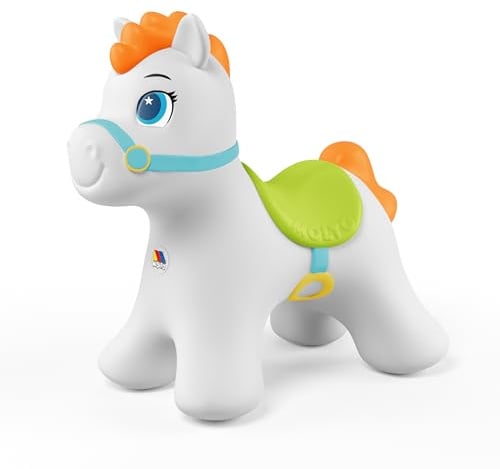 MOLTO | Caballo Saltarín Boingly, Animal Saltarín con Agarre Seguro, Caballo Hinchable para Interior o Exterior, Incluye Hinchador, hasta 20 Kg, Juguete Infantil, + 2 Años