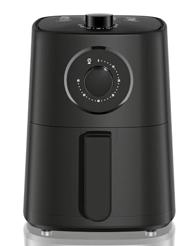 SUPERLEX Mini Heißluftfritteuse 2 5L Airfryer 1000W mit Manuellem Timer und Temperaturregler Ohne Öl Kompakte Luftfritteuse mit Antihaftbeschichtung für 1 bis 2 Personen Schwarz