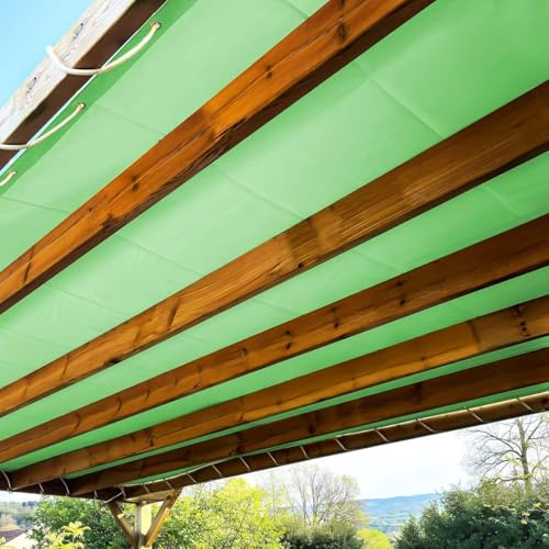 TECPLAST Toile Pergola Vert Sauge 3,5x4 m LP506PR - Garantie 5 Ans - Bâche Pergola ou Tonnelle étanche en PVC pour terrasse