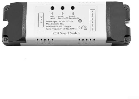 Garagentoröffner Controller App, WiFi Fernschalter mit Sprachsteuerung & Timer, AC/DC 7-32V Kompatibel mit den meisten Öffner, Weiß