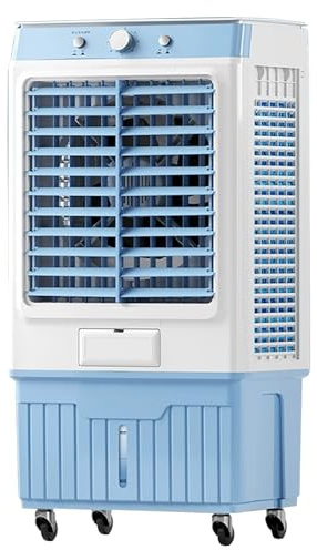 LaYiQimn Aire Acondicionado Portatil,Ventilador Enfriador de Aire evaporativo, Enfriador evaporativo de 45 L, Ventilador de refrigeración Industrial 3 en 1, 3 velocidades, oscilación de 120°, para ga