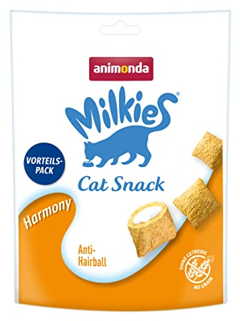 animonda Milkies Katzensnack mit Milch - Harmony (6 x 120g), getreidefreie Knusperkissen Milch Katzensnacks für erwachsene Katzen