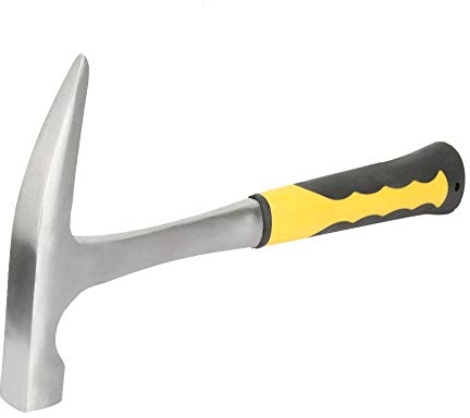 Double Head Flat Mouth Geological Survey Brick Duckbill Hammer,Rubber Handle,High Carbon Steel(Hammer Head 500g)