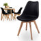 MIADOMODO® Esszimmerstühle 2er 4er 6er 8er Set - Skandinavischer Stil, Modern, Gepolstert mit Sitzkissen, aus Kunststoff & Massivholz, Farbwahl - Küchenstuhl, Wohnzimmerstuhl, Stühle (4er, Schwarz)