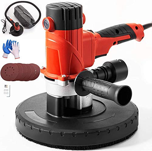 VEVOR Levigatrice per Pareti a secco 1200W Levigatrice per Pareti a Secco Elettrica con Sacco a Vuoto, Levigatrice per Seghe Leggere, a Velocità Variabile 1200-2500 RPM,con Impugnatura Ergonomica