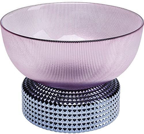 Kare Design Vase Marvelous Duo, Blau/Rot, 28cm Durchmesser, Handgefertigt, Glasvase mit Strukturmix, Schale für Obst, Unikat, Glas