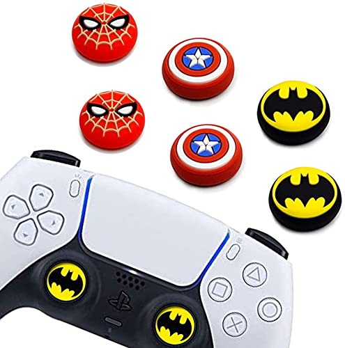6Pcs Analog Thumb Grip Stick Cover, Wireless Controllers Game Remote Joystick Cap, Fantastic Non-Slip Silicone Handle Protection Cover for PS5/PS4/Xbox one/360/N Switch PRO