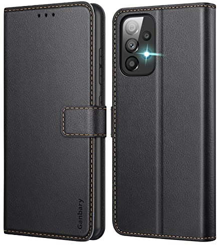 Ganbary Coque pour Samsung Galaxy A33 5G, [Housse en Cuir PU Premium] [Etui à Rabat] [Pochette de Portefeuille], Étui de Protection pour Samsung Galaxy A33 5G - Noir