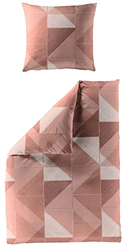 Bierbaum Bettwäsche 3739, Mako-Satin, lachs, Made in Germany (135 x 200 cm)