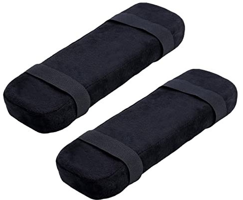 Sharplace 1 Paar Stuhl Armlehnenpolster Elastischer Armlehnenbezug für Bürostuhl Memory Foam Armlehnenpolster Armlehnenkissen universal für Drehstuhl Bürostuhl, Braun
