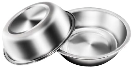 Dog Bowl, Stainless Steel Pet Bowls Set of 2, Non Spill Water Dog Bowl for Large Dog and Cat, Replacement Kitten Food Bowls (22cm/8.6in)