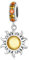 Sonnen-Anhänger für Pandora Armband,925 Sterling Silber Orange Glas-Charm Bead mit Schmuck-Geschenk-Box