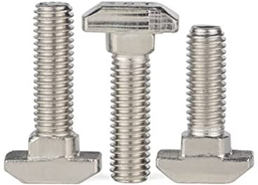 FEEIMOL T-Nut Bolzen, M8x25mm T-Mutter Hammerkopfschrauben T-Bolzenschrauben für 40 Series Euro Stand Aluminum Profile (10 Stück)