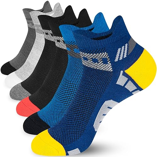 Niofind Socken Herren, 6 Paar Baumwolle Sneaker Socken Herren 43-46/37-42, Sportsocken Herren, Herrensocken Atmungsaktiv Frotteesohle, Laufsocken Baumwollsocken Sneakersocken Blau