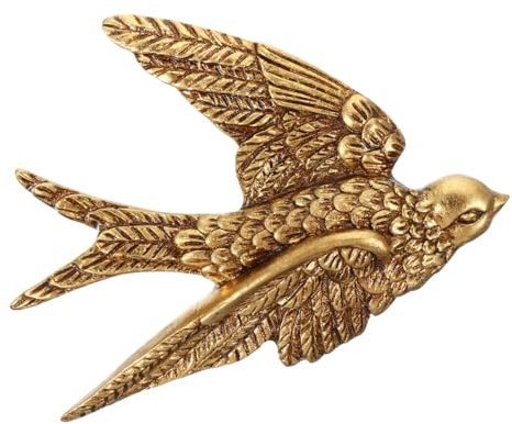 Wandbehang, rustikale Dekoration, für den Außenbereich, Vogelstatuen, Wandfigur aus Keramik, Wanddekoration, aus Metall, Antik-Harz,
