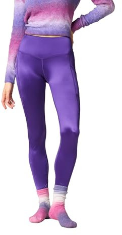 Goldenpoint Donna Leggings Yoga con Tasche Lucido, Colore Viola, Taglia S