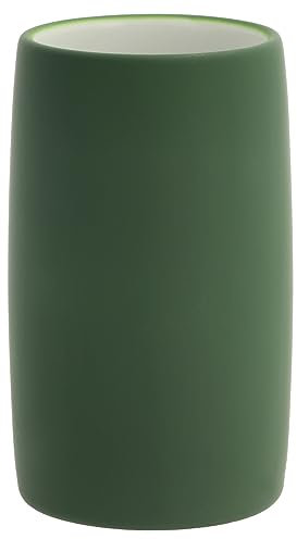 Södahl Mono Zahnputzbecher, Zahnbürstenhalter aus Keramik, Durchmesser 6,5 cm, Höhe 11 cm, Grün