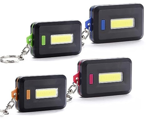 DELURA Security lights Mini Flashlight Keychain LED Light Pocket Multi-function COB Floodlight Waterproof USB Charge Small Light Corkscrew for patio, garden (Color : 4PC)
