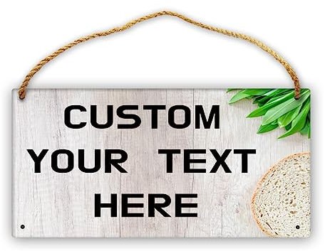 Cartelli in legno personalizzati Cartelli con testo/immagine in legno personalizzati Cartelli per porte Cartello di benvenuto divertente per appartamento Soggiorno Ufficio Caffetteria 6 X 12 pollici