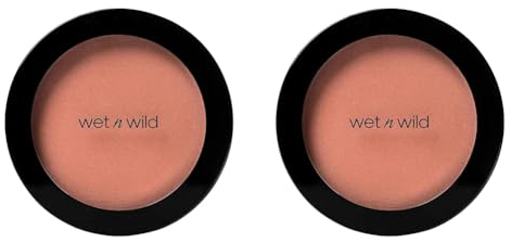 Wet n Wild, Color Icon Blush, kräftiges anpassbares Rouge, gepresstes Puder mit seidigweicher Formel, für einen gesunden Teint und seidigweichen Hautton, Vegan, Mellow Wine (Packung mit 2)