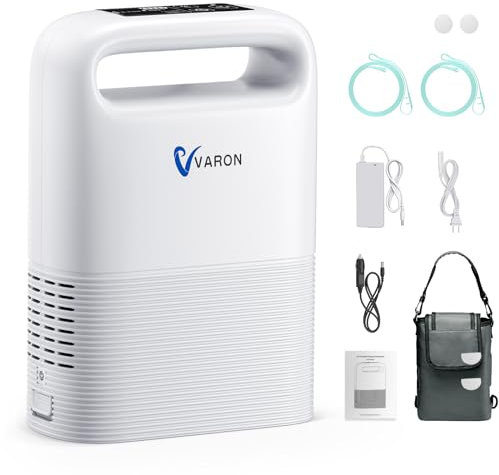 Tawxot 93% ±3% Concentrador de Oxígeno Portátil, 1-5 Marchas Ajustable Máquina de Oxígeno con Bateria- para uso Doméstico y de Viaje en Automóvil
