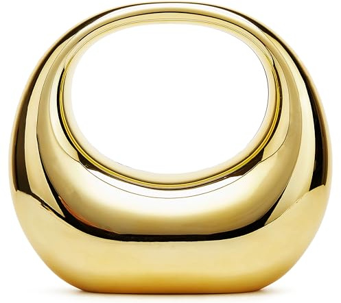 Avilego Acryl-Abend-Clutch für Damen, schicke Metall-Geldbörsen, glänzende runde Handtasche für Hochzeitsfeiern 2024, Gold