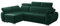MEBLE-LUX - Ecksofa OTTO, Eckcouch mit Schlaffunktion, Federkern, Verstellbare Kopfstützen, Einfacher Klappmechanismus, Bettfunktion, Zusätzlicher Stauraum, Plüsch Grün, Links