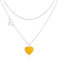 Linawe Silver Layered Choker Necklaces for Women Trendy, Yellow Heart Pendant Stainless Steel Necklace, Y2K Preppy Stacked Necklaces, Chunky Heart Chain Lover Necklace Jewellery