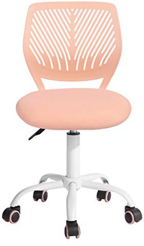FurnitureR Lot de 1 Chaise de Bureau, Chaise de Travail réglable en Hauteur, Chaise pivotante avec Petit Trou pour Chambre à Coucher, Salle d'étude, Rose Clair