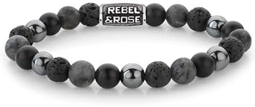 Rebel & Rose Unisex-Armband Farbstein 18 Grau 32027034