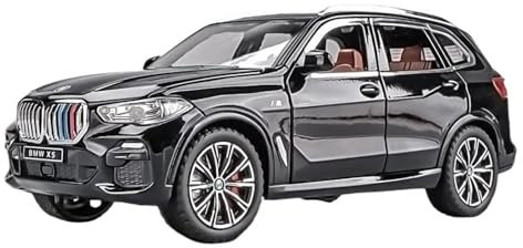 1:24 Für BMW X5 SUV Legierung Auto Druckguss Spielzeug Fahrzeuge Auto Modell Sound Und Licht Zurückziehen Auto Geschenke Druckgussmodelle Motorfahrzeuge(Schwarz)