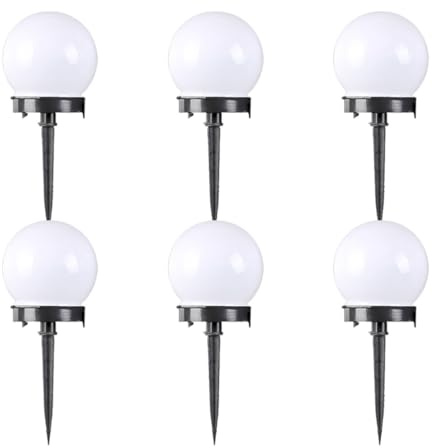 HOMSFOU 6stücke Solar Runde Gras Licht Gartenleuchte Außen Landschaftsleuchte Erdungssteckerleuchte Rasenlampe Straße Licht