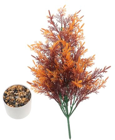 Holibanna Simulación De Plantas Verdes De Pino y Ciprés Artificiales Tallos De Plástico para Plantas De Decoración De Jardín para Exteriores Hogar Mesa