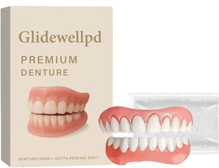 Dentier Sourire Parfait,Ensemble De Prothèses Dentaires En Silicone Souple, Kit Pour Prothèses Dentaires Supérieures Et Inférieures, Pour Les Hommes Et Les Femmes. (1pcs)