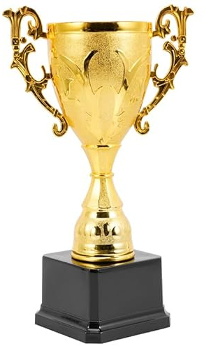 Toyvian Goldene Kinder Sportpokal Trophäe Kunststoff 17cm Lernfördernd Belohnung Auszeichnung für Wettbewerbe und Kinderparty