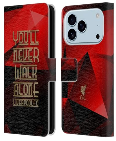 Head Case Designs Offizielle Liverpool Football Club Rot Geo YNWA Liver Bird YNWA Leder-Wallet-Hülle Kompatibel mit Apple iPhone 17 Pro