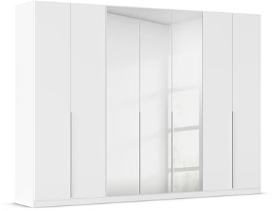 Rauch Möbel Alabama, Kleiderschrank, Farbe Weiß, Breite 315 cm | Schrank, 7-türig, mit Spiegel, Zubehör Basic, für Schlafzimmer, Kinderzimmer, Ankleidezimmer, Garderobe, Flur